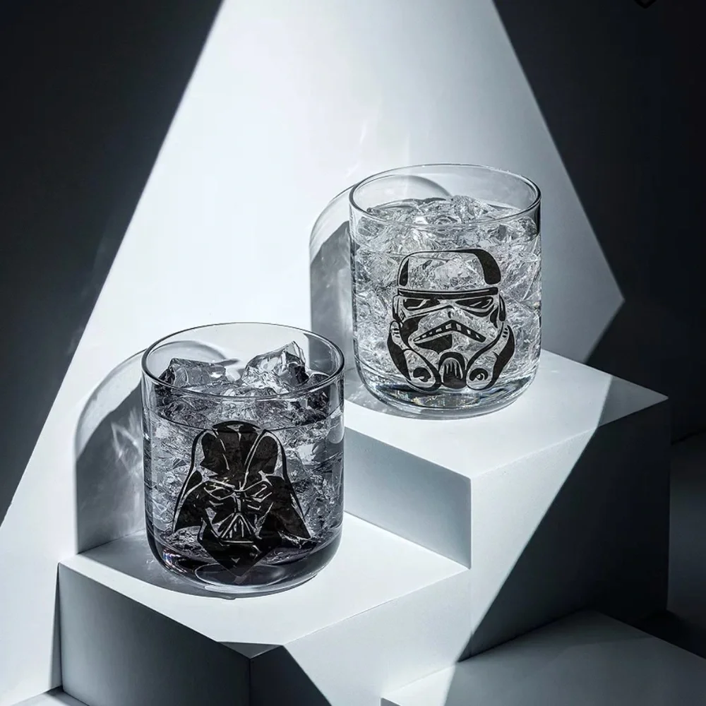 JoyJolt Star Wars Dark Side Monochrome Short Drinking Glasses - Set of 2